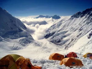 View from Camp 3 on Lhotse Face