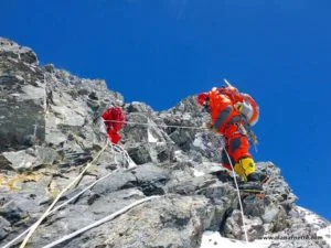 Alan climbing Black Pyramid on K2