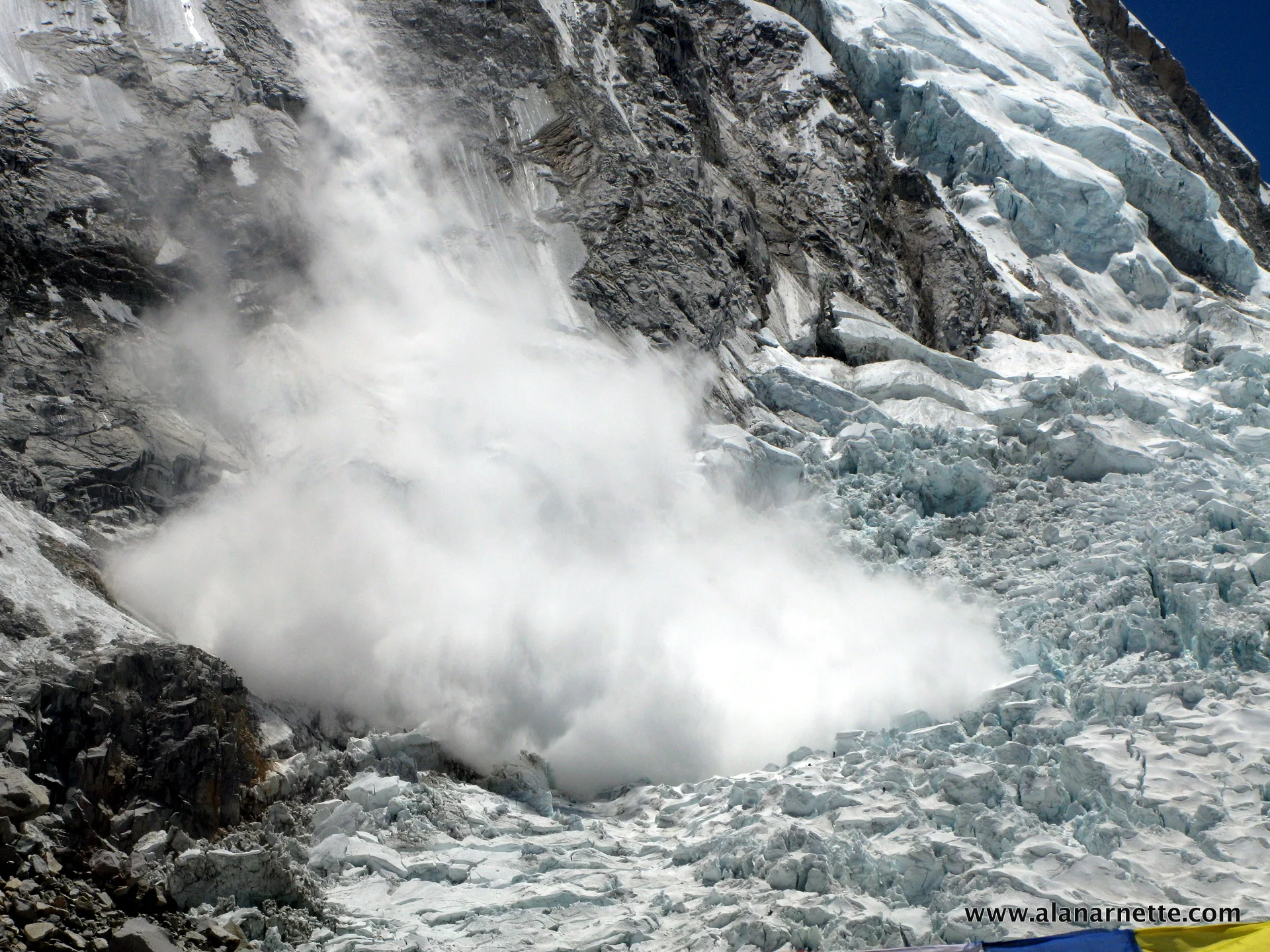 Ice Serac release off Everest