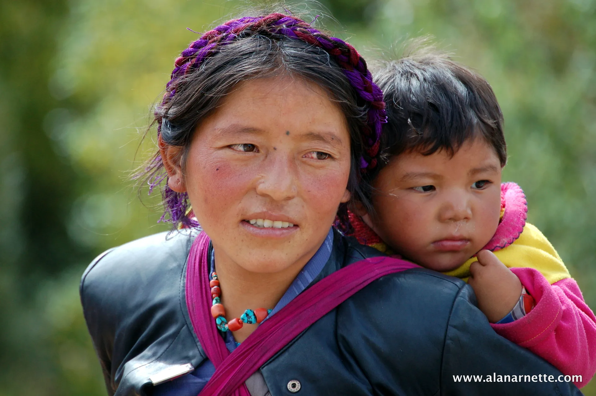 Tibetan woman with child